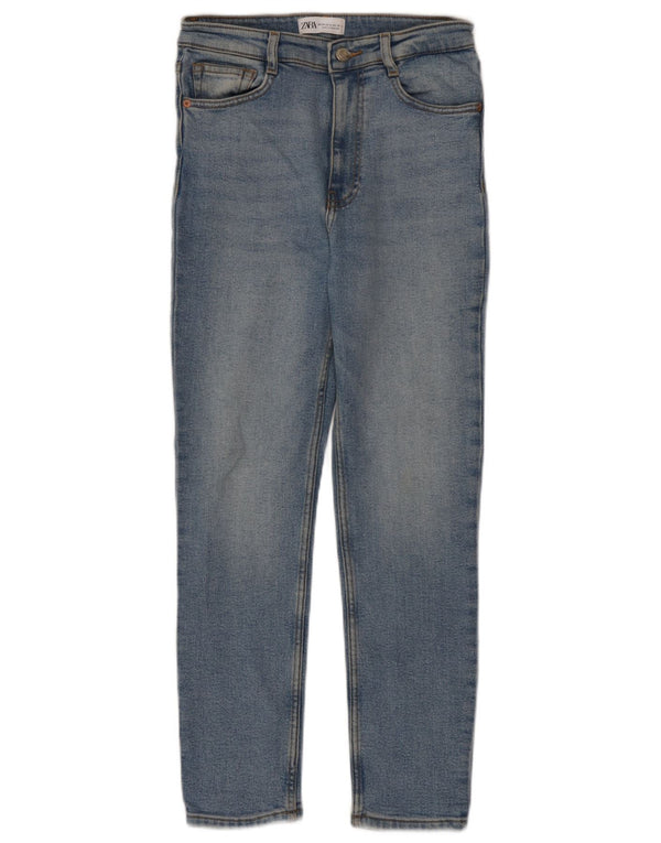 Женские узкие джинсы Zara EU 38, маленькие W28 L26, синие, хлопок