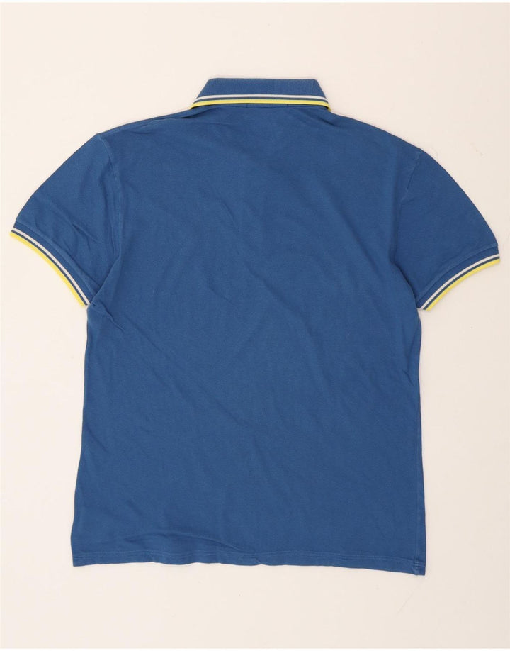 Мужская легкая и эластичная рубашка-поло FRED PERRY, хлопок среднего размера, синяя