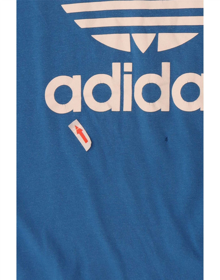 Мужская футболка Adidas с рисунком, маленький синий хлопок