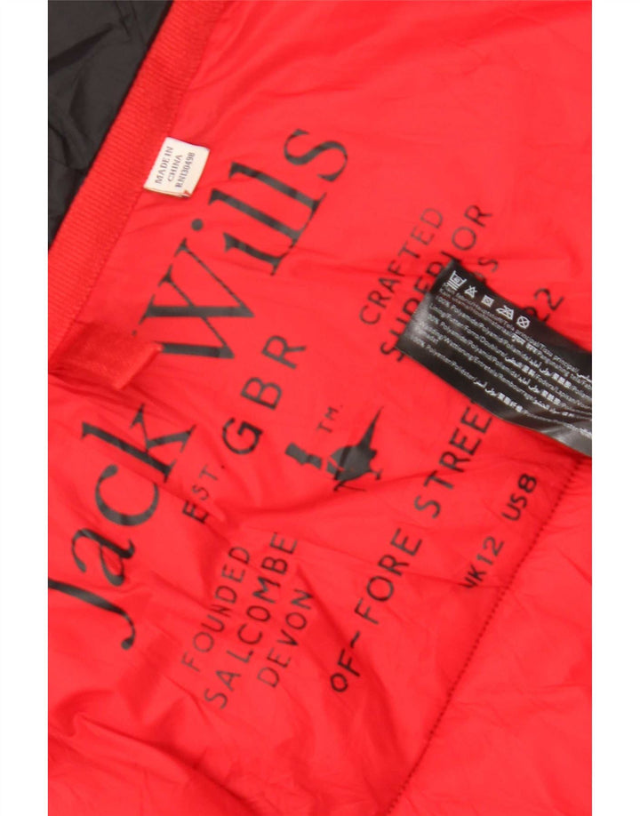 Женская стеганая куртка с капюшоном Jack Wills UK 12, средний черный полиамид