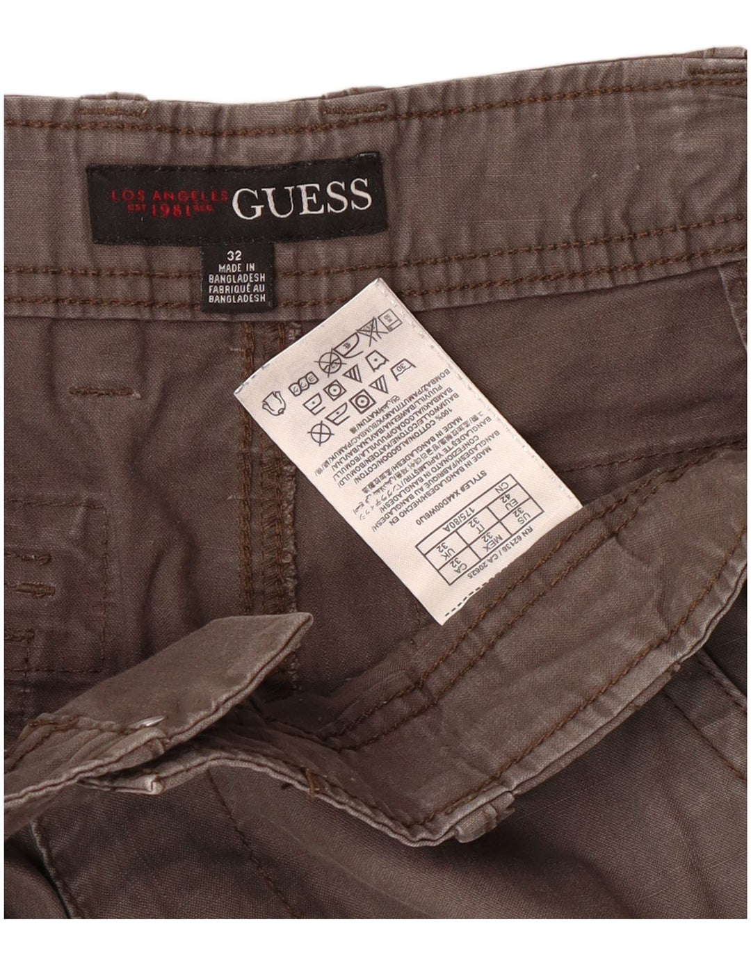 Guess Мужские шорты-карго W32 Средне-серые хлопковые