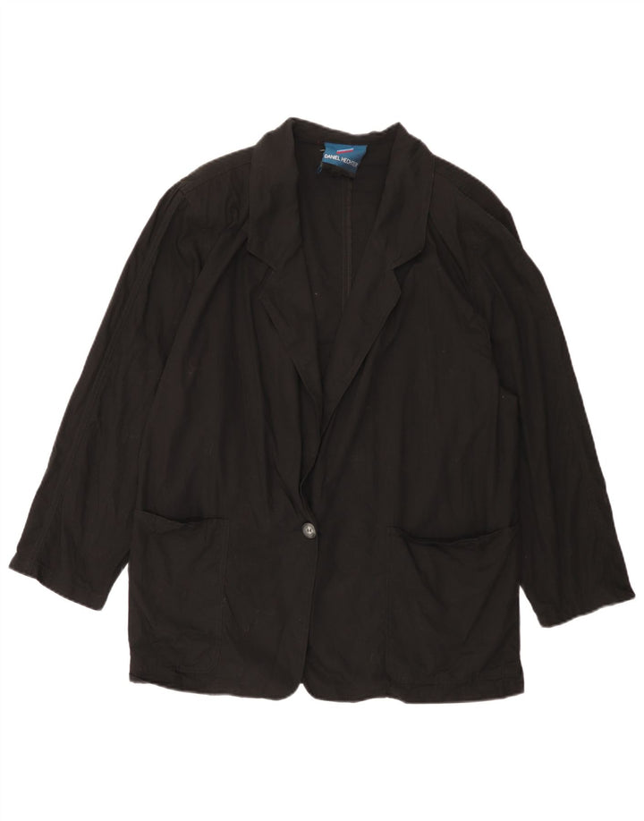 Женский пиджак на 1 пуговице Daniel Hechter IT 48 XL, черный хлопок