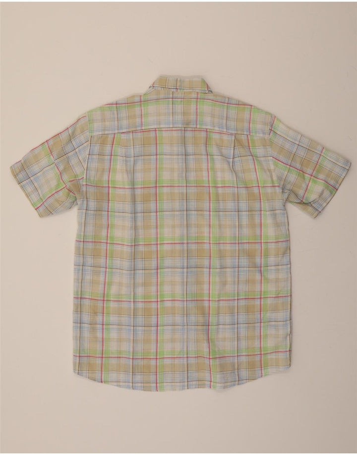 PIERRE CARDIN Mens Short Sleeve Shirt Large Multicoloured Check Vintage Pierre Cardin and Second-Hand Pierre Cardin from Messina Hembry 