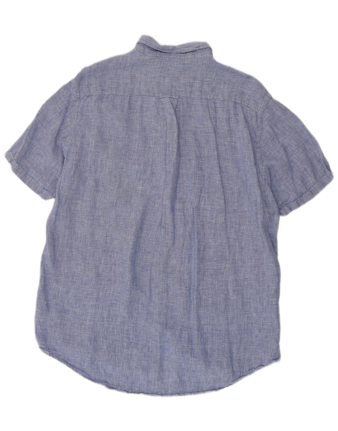 GANT Мужская рубашка обычного кроя с коротким рукавом, размер 45/46, 2XL, синяя с узором «гусиные лапки»