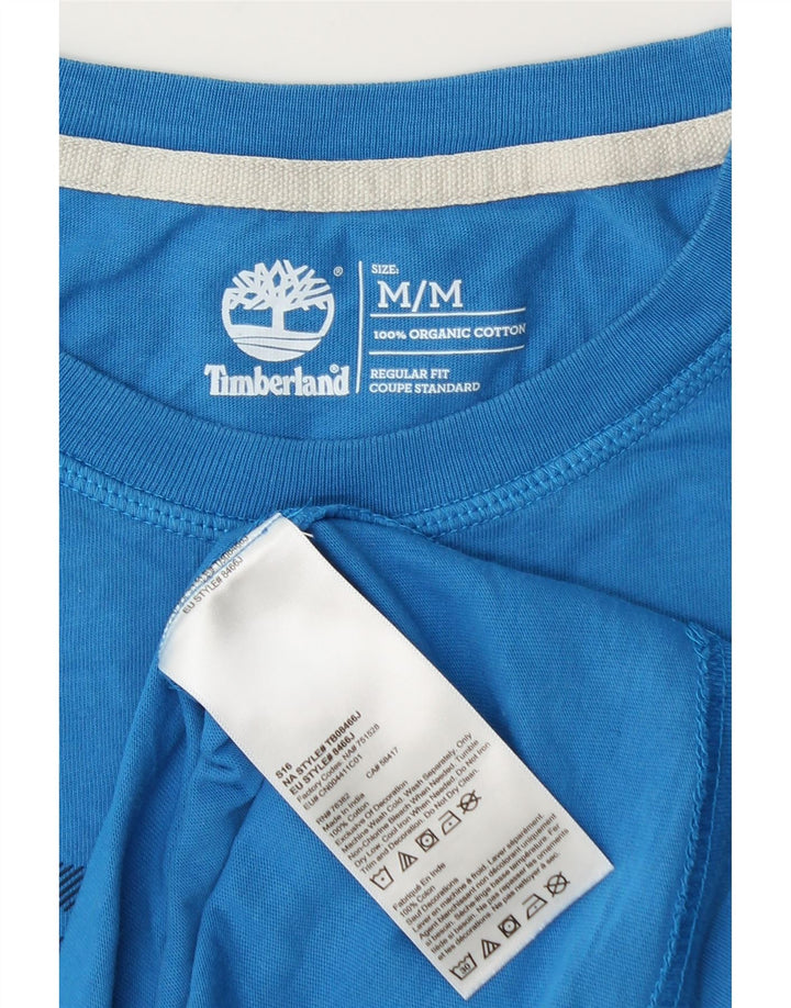 Мужская футболка-купе Timberland стандартного размера с рисунком, верх среднего синего цвета