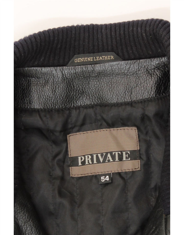 Мужская кожаная куртка Private IT 54 2XL Черная кожа