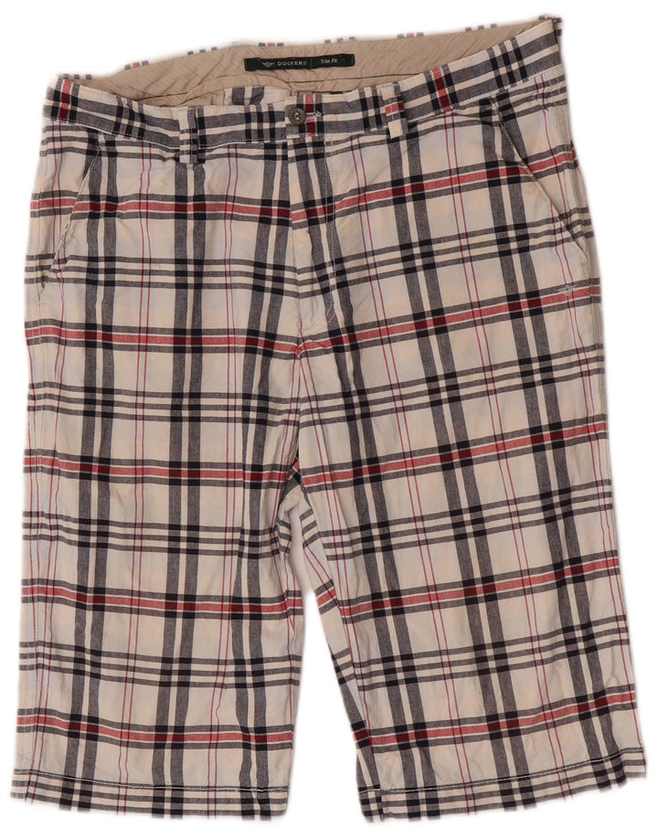 Dockers Мужские повседневные шорты цвета хаки Slim Fit W36, большая разноцветная клетка
