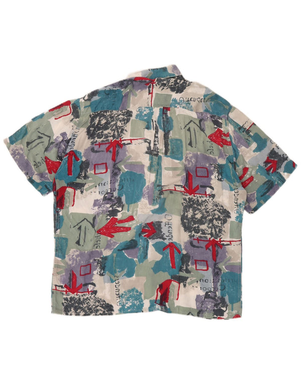 Мужская рубашка комфортного кроя VINTAGE с рисунком, размер 39/40, средняя, разноцветная