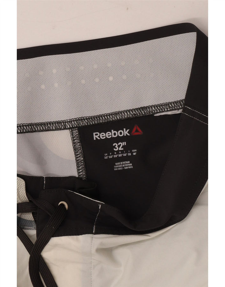 Мужские шорты для плавания Reebok Speedwick с рисунком, средние, черные, с цветными блоками