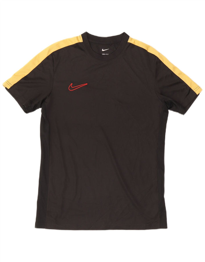 Мужская футболка Nike Dri Fit Slim, верх среднего размера, черный полиэстер с цветными блоками