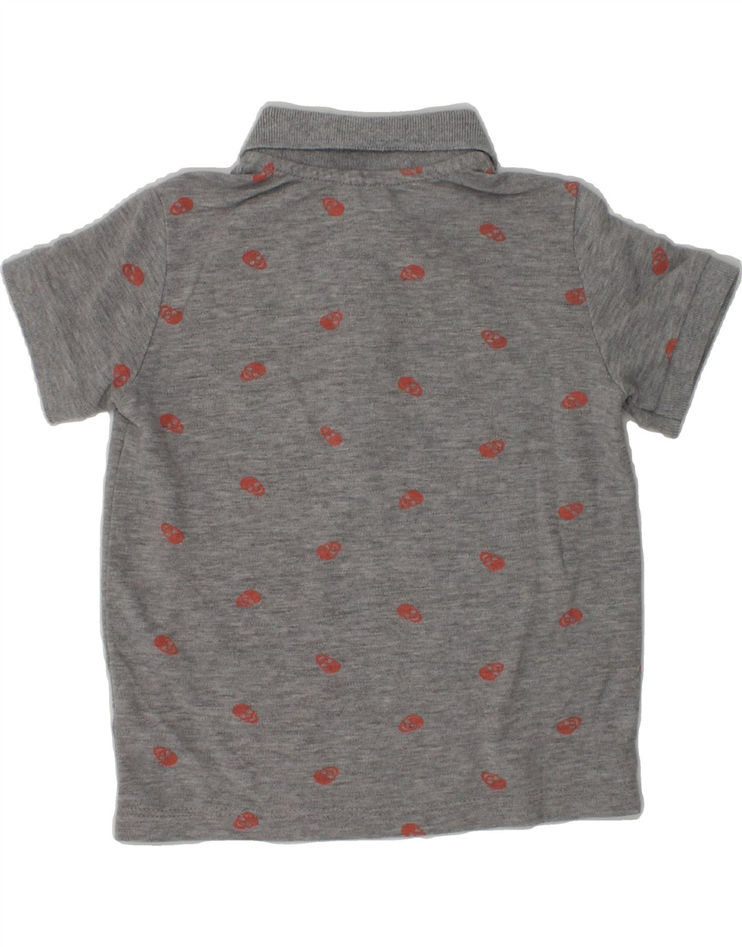BENETTON Boys Abstract Pattern Polo Shirt 3-4 Years XS  Grey Polyester | Vintage Benetton | Thrift | Second-Hand Benetton | Used Clothing | Messina Hembry 