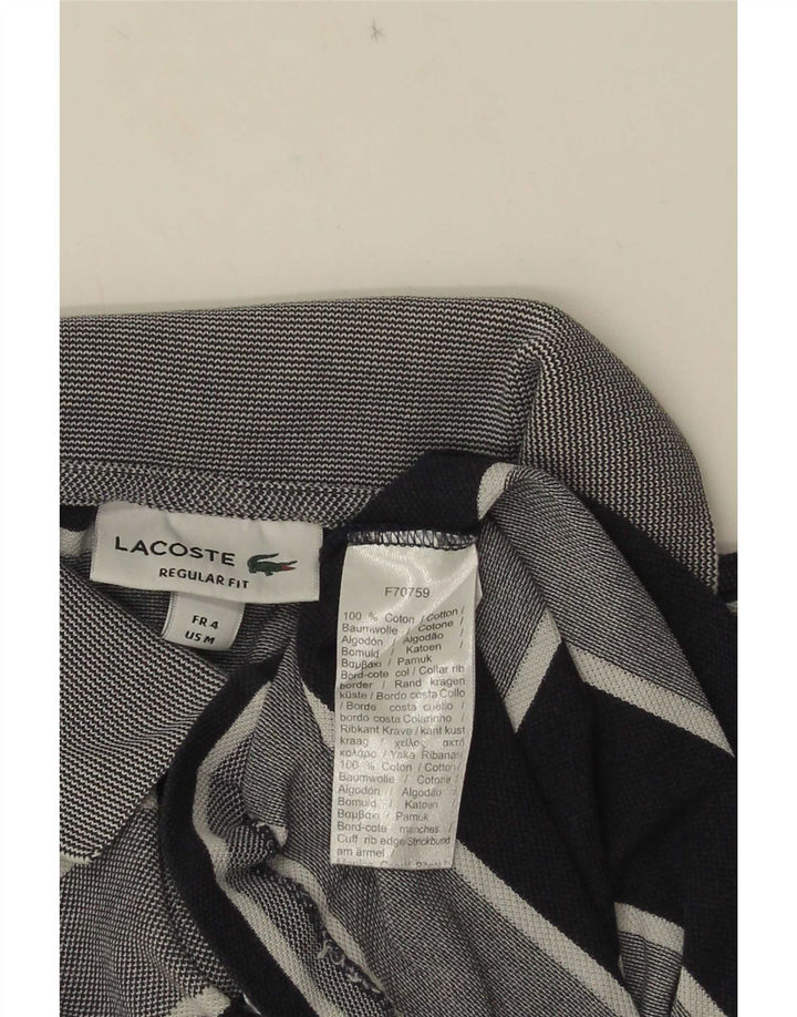 Мужская рубашка-поло стандартного кроя Lacoste, размер 4, средний размер, темно-синяя полоска, хлопок