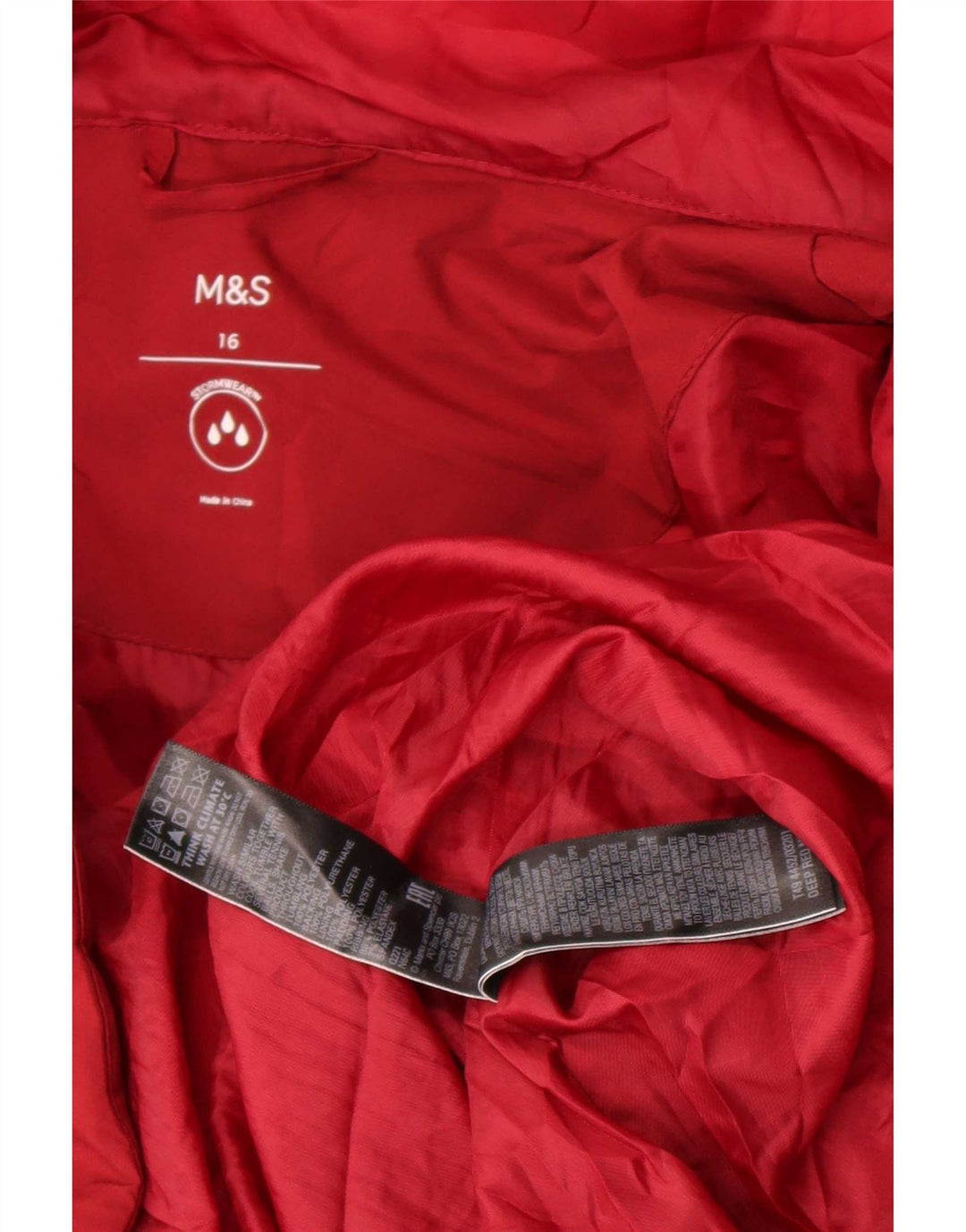Женское длинное стеганое пальто с капюшоном Marks & Spencer UK 16, большое красное