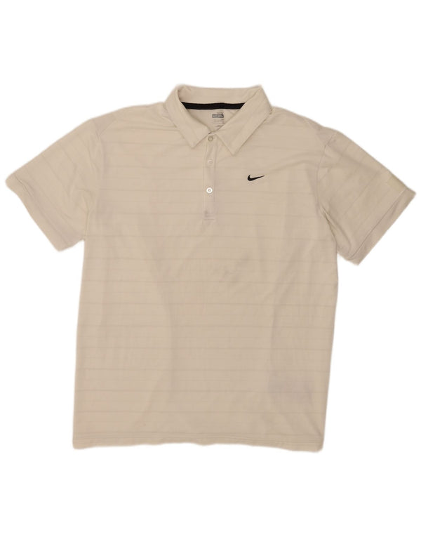Мужская рубашка-поло Nike UK 47/48 2XL, полиэстер в белую полоску