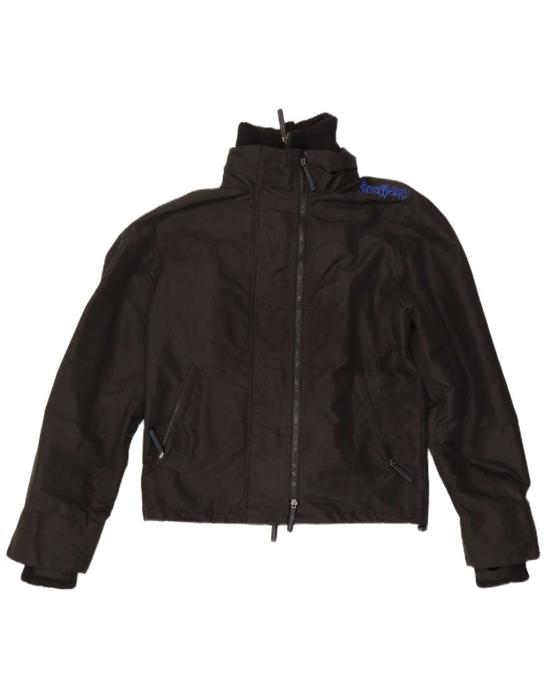 Женская дождевик с рисунком Superdry UK 14, средний черный