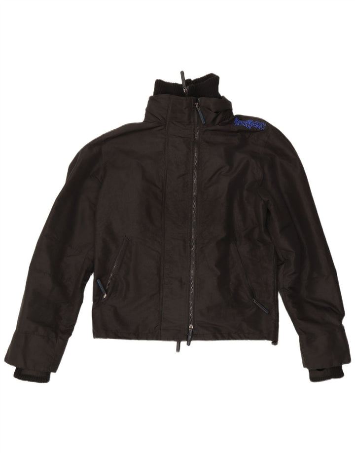 Женская дождевик с рисунком Superdry UK 14, средний черный