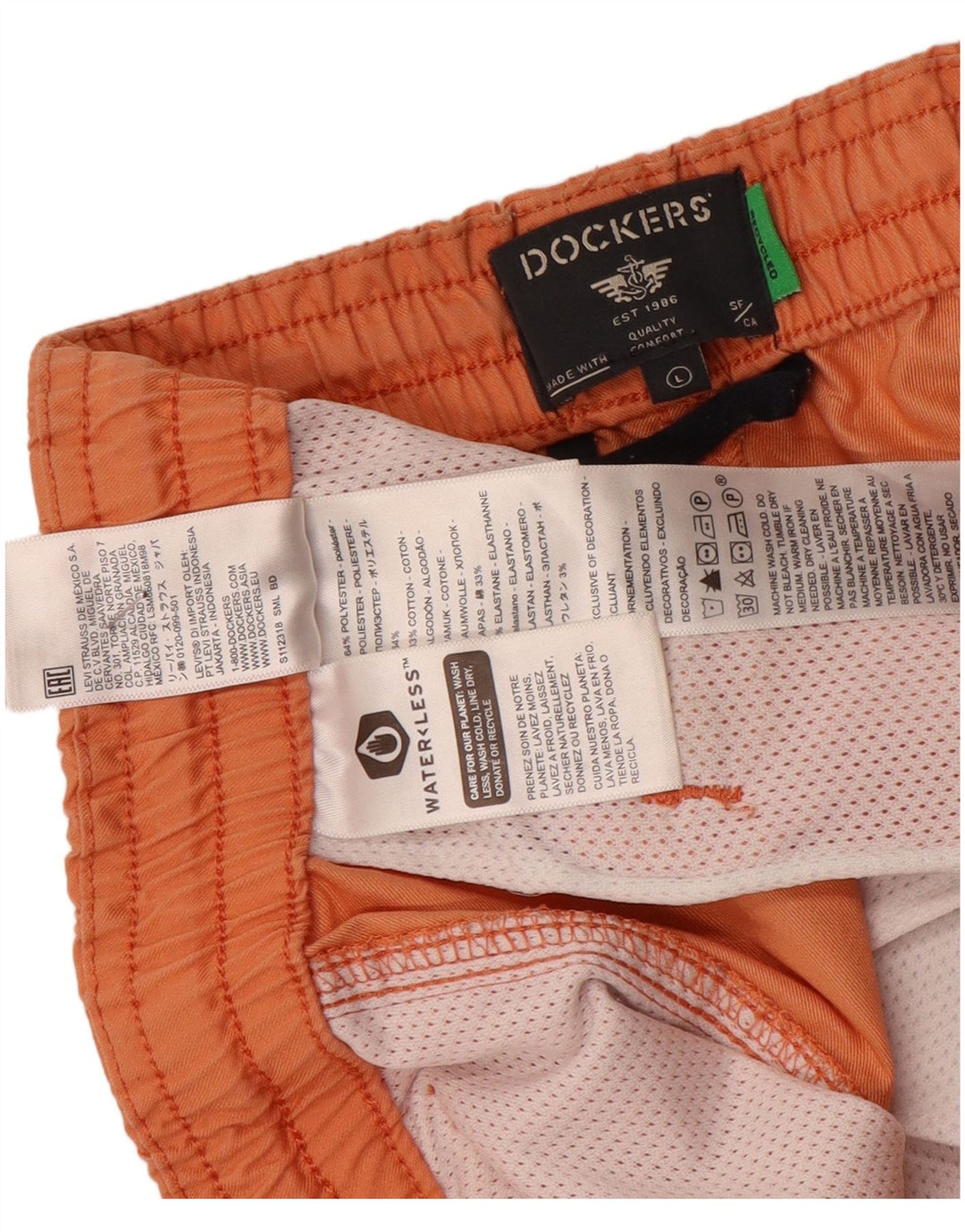 Мужские шорты чинос Dockers, большие W36, оранжевые, полиэстер