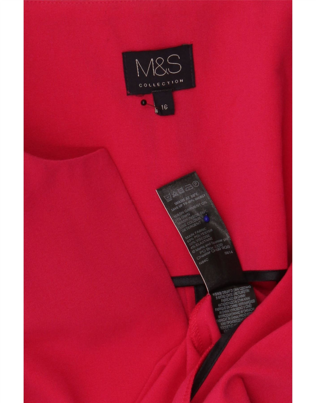 Женский открытый пиджак Marks & Spencer UK 16, большой розовый с цветными блоками