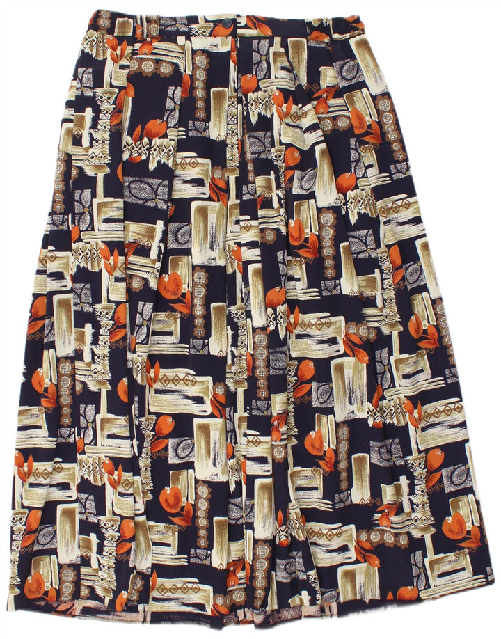 CLOVER Womens 2 Piece Skirt Set UK 14 Large W30 Navy Blue Patchwork