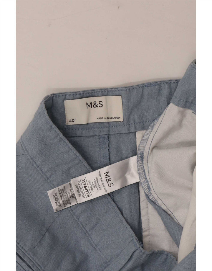 Мужские шорты чинос Marks & Spencer W40 XL синие льняные