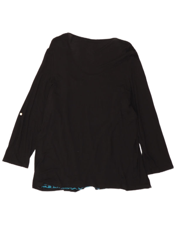 Женская блузка с рукавом 3/4 Marks & Spencer UK 24 4XL, черная с животным принтом