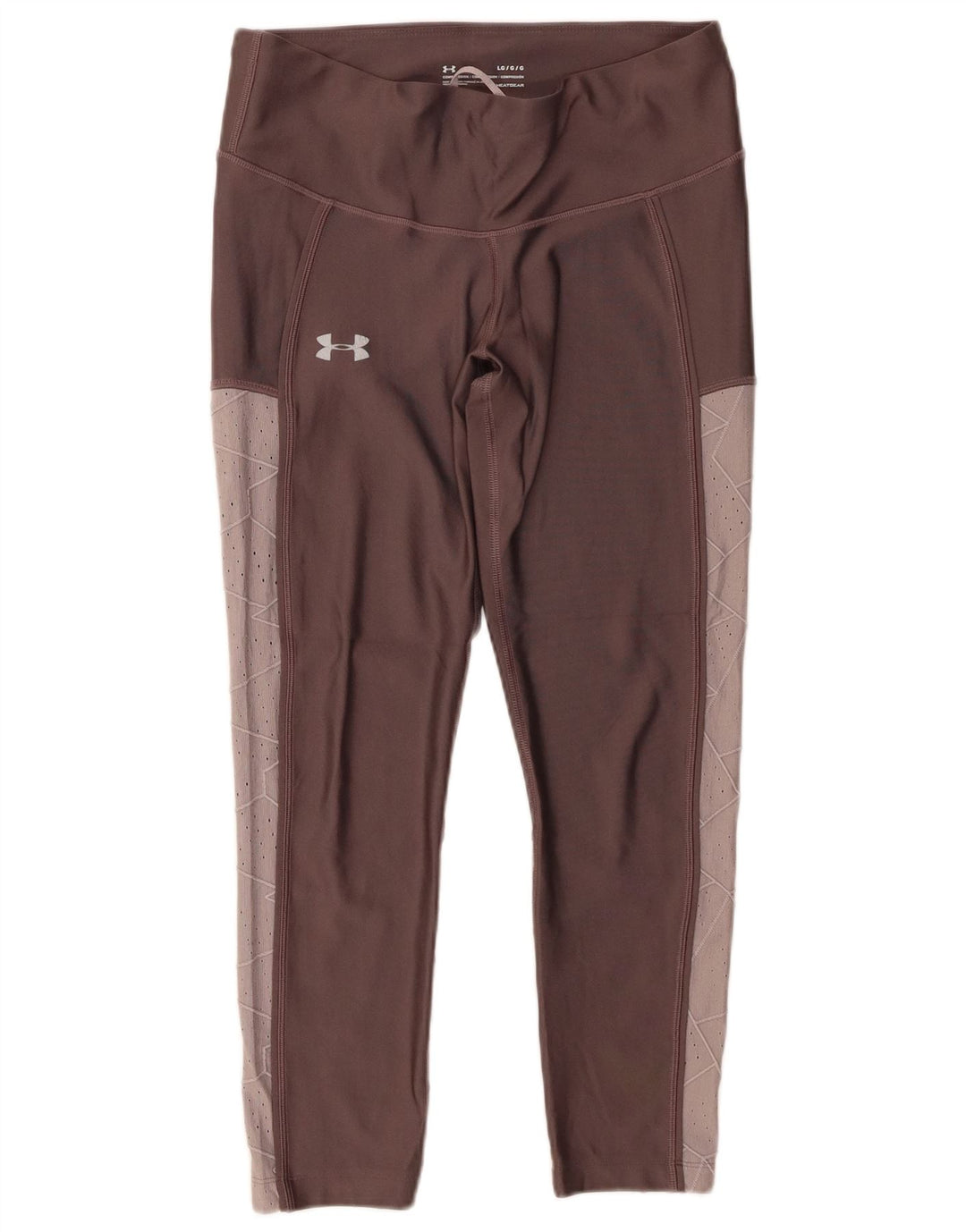 Женские леггинсы Under Armour UK 16, большие коричневые цветные блоки