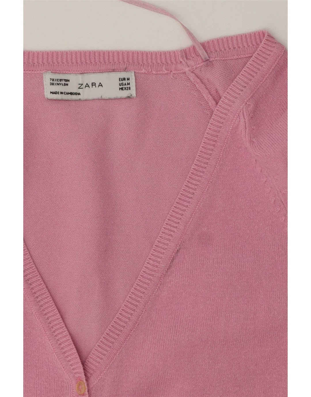 Женский кардиган Zara UK 12, хлопок среднего розового цвета