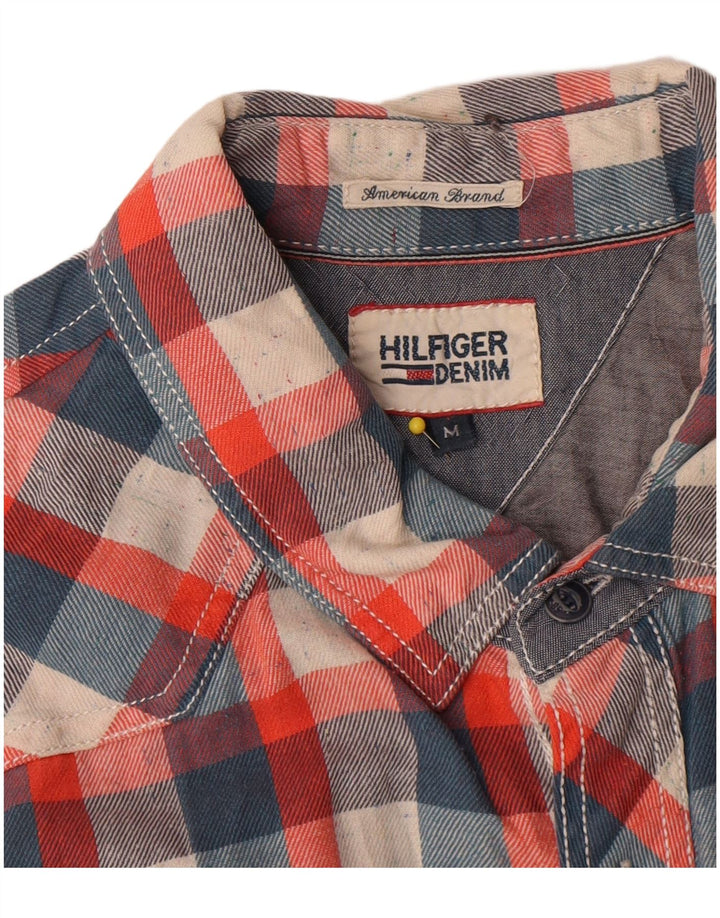 Мужская рубашка Tommy Hilfiger, средний размер, разноцветная клетка, хлопок