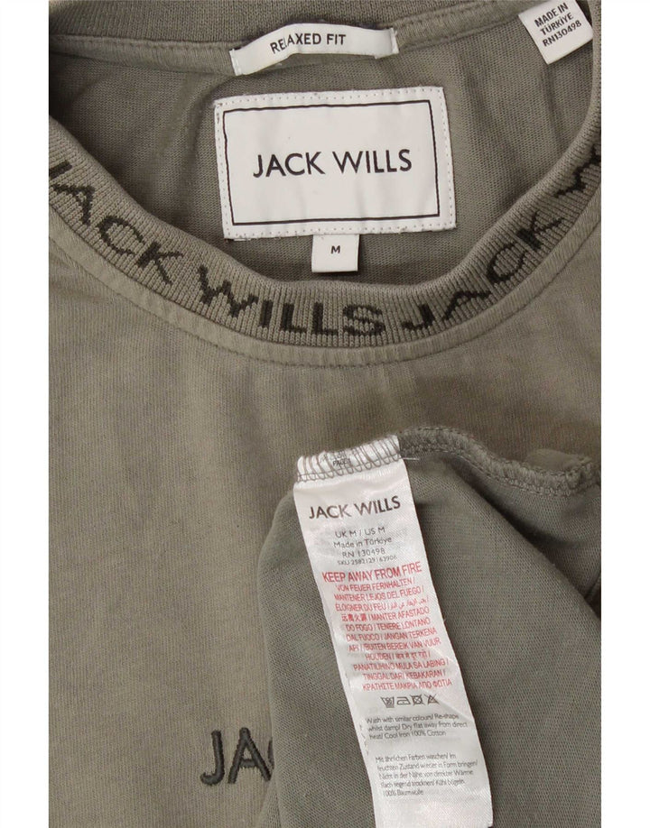Мужская футболка свободного кроя Jack Wills из хлопка среднего цвета хаки