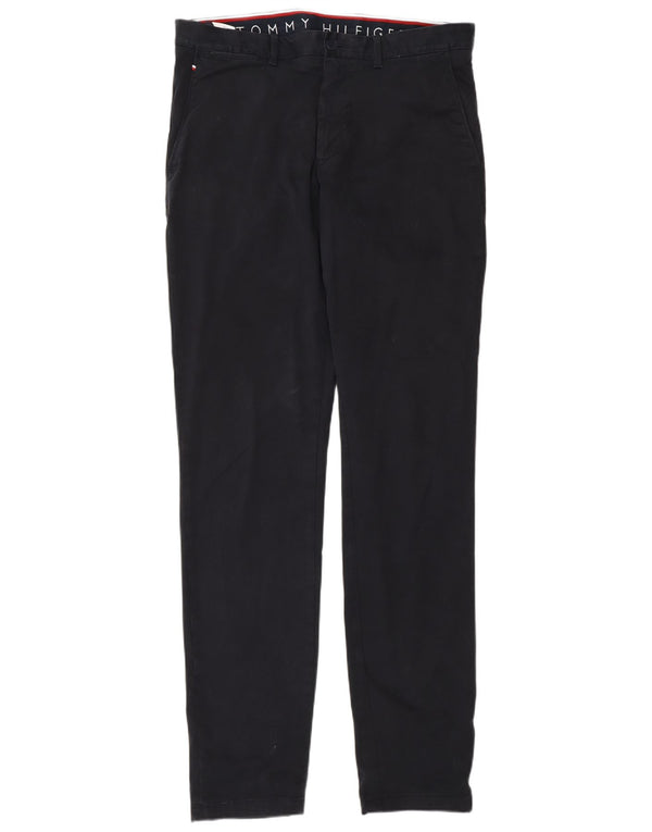 Tommy Hilfiger Мужские узкие брюки-чиносы W34 L36 Темно-синие хлопковые