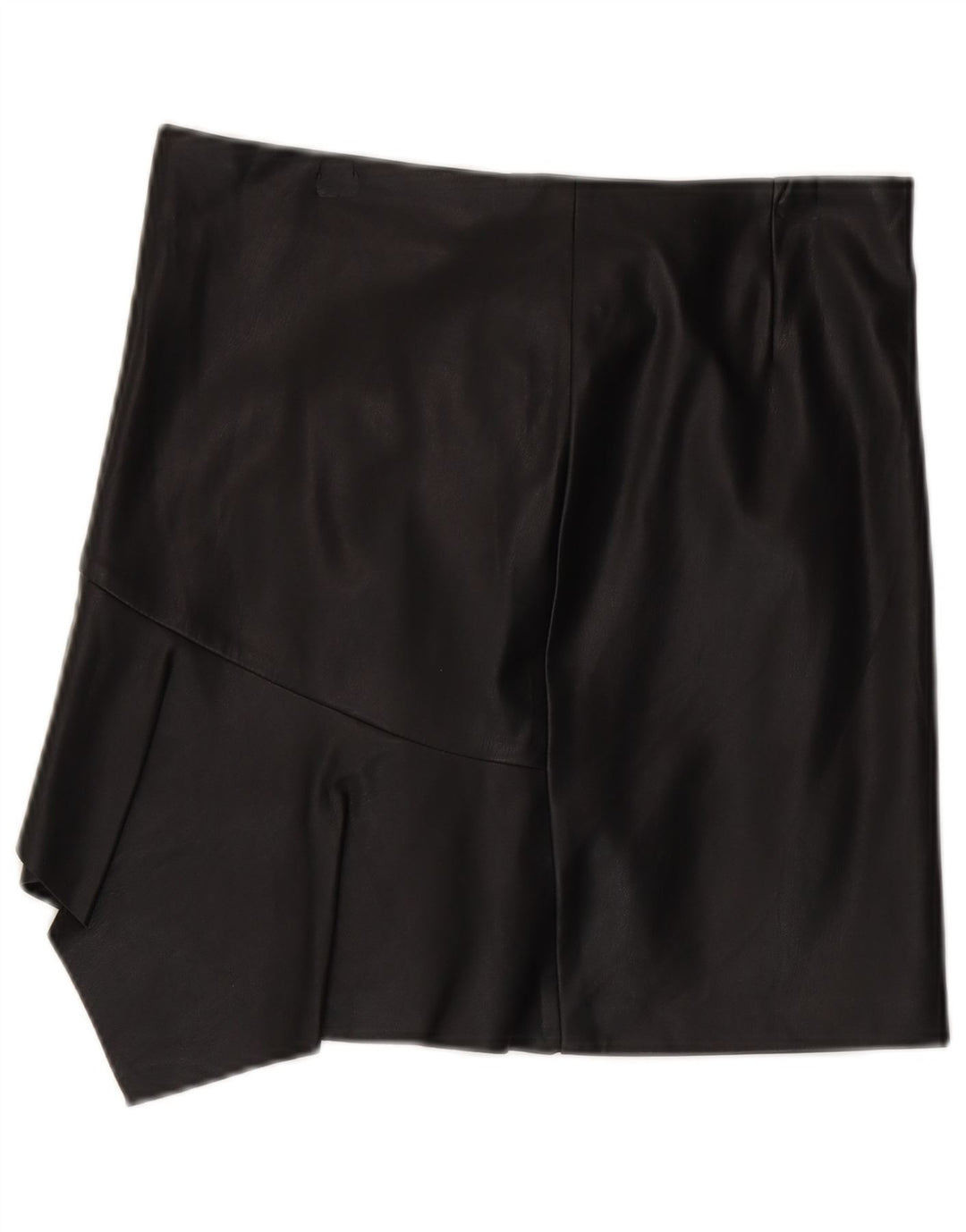 Женская асимметричная кожаная юбка Sisley UK 12 Medium W30, черная, полиэстер