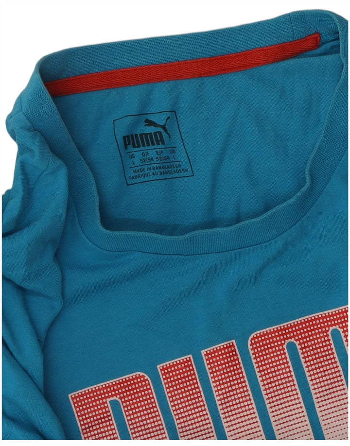 Мужская футболка с рисунком PUMA, большая синяя