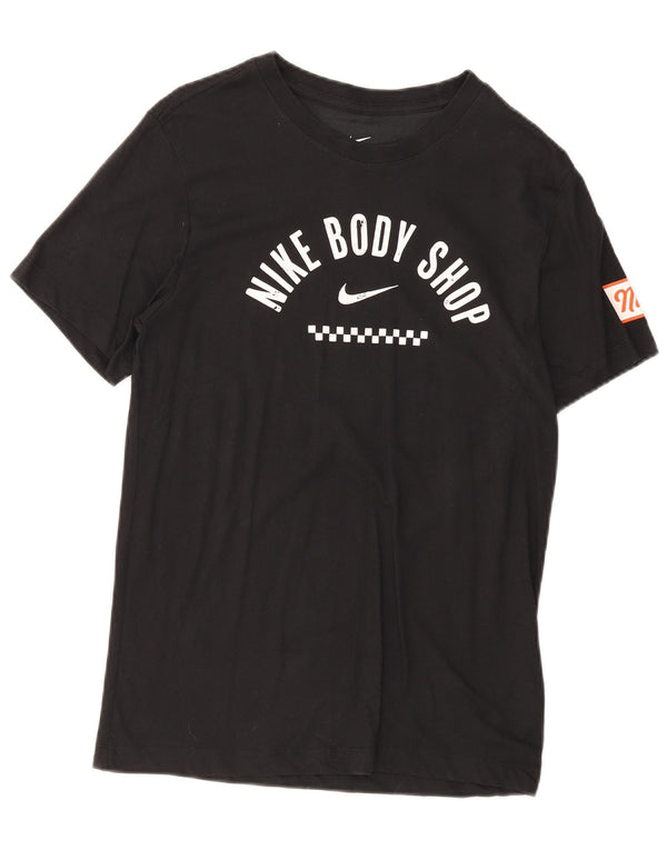 Мужская футболка Nike Dri Fit с графическим рисунком, маленький черный хлопковый топ