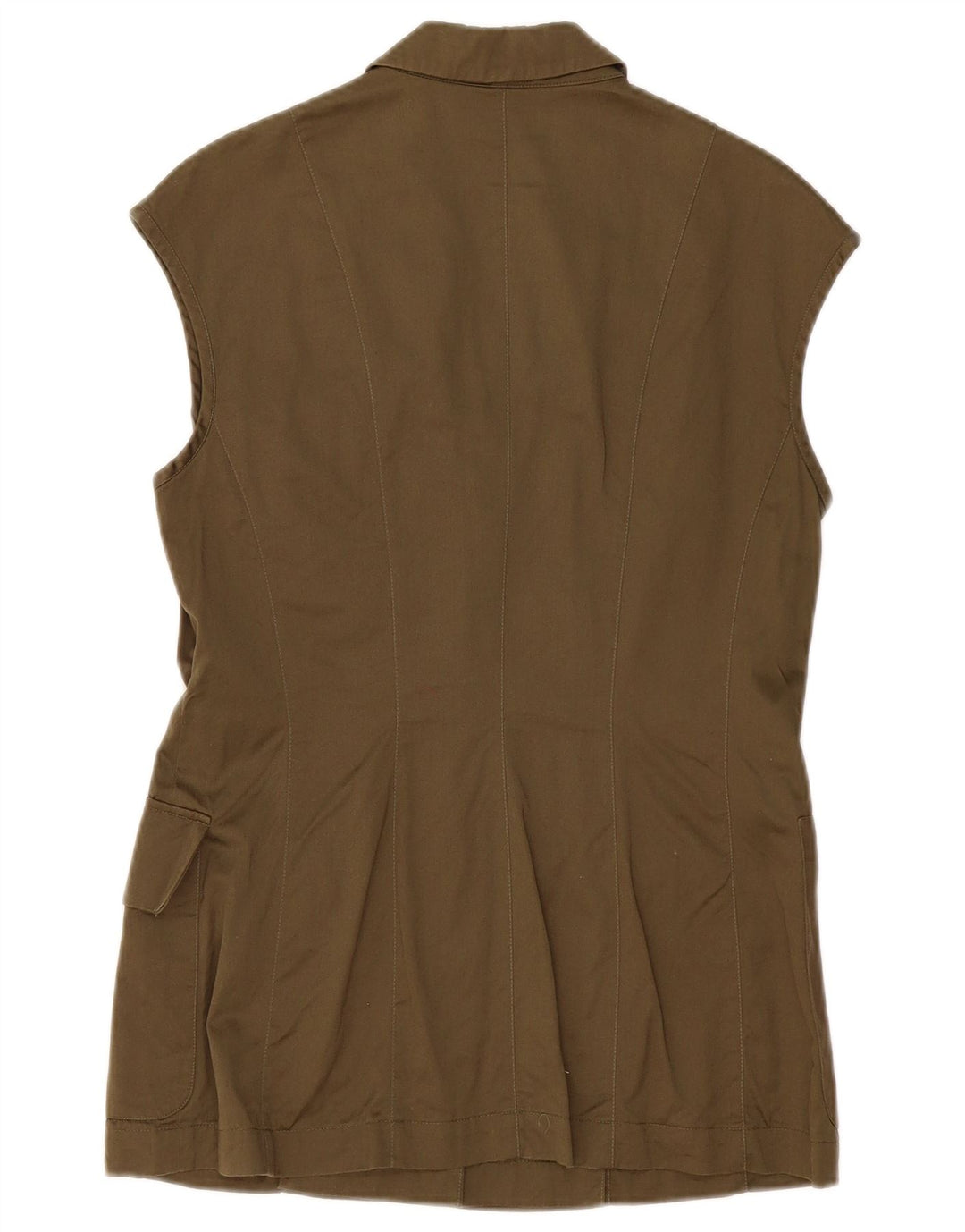 MONDI Женский пиджак без рукавов на 4 пуговицах, цвет ЕС 38, средний цвет хаки, хлопок