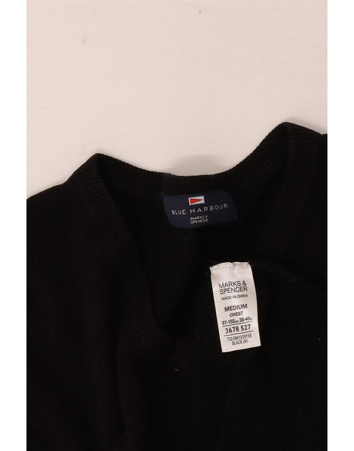 Мужской джемпер с v-образным вырезом Marks & Spencer UK 38/40, средний черный