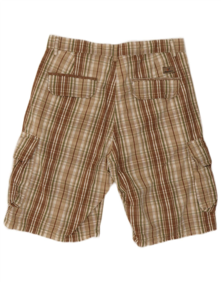 40WEFT Mens Cargo Shorts W32 Medium Multicoloured Check Cotton