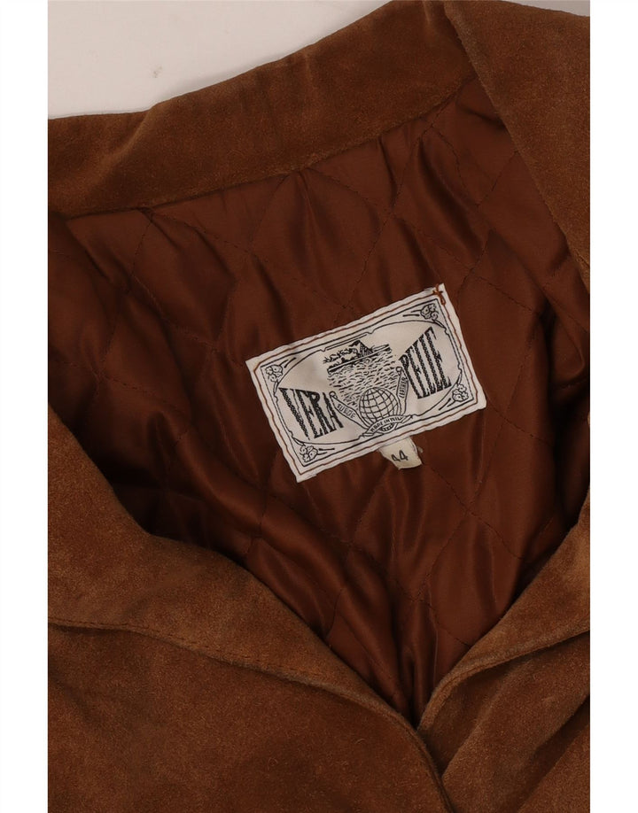 Винтажная женская замшевая куртка IT 44 Medium Brown Leather