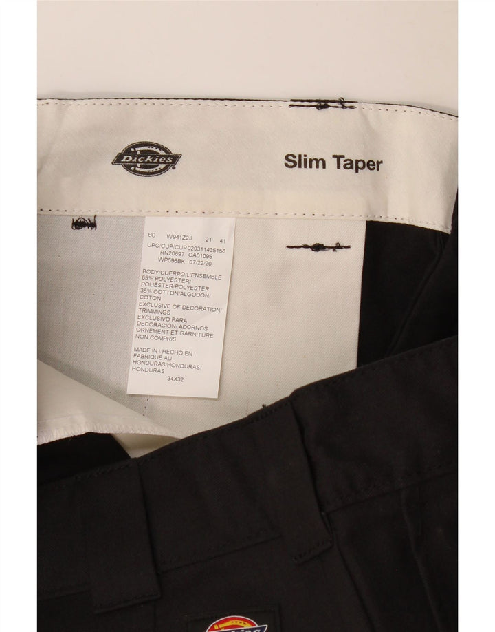 DICKIES Мужские узкие зауженные брюки-карго W34 L32, черный полиэстер