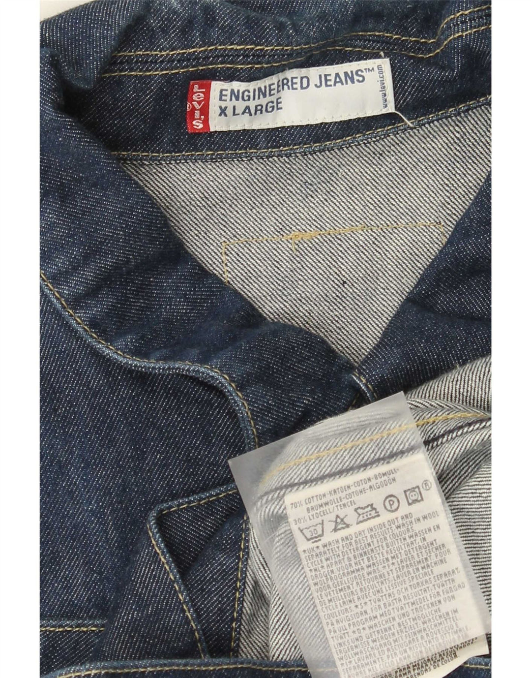 Женская джинсовая куртка Levi's UK 42 XL, темно-синяя, хлопок