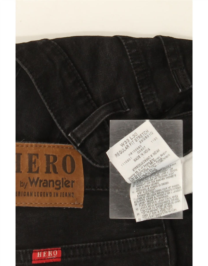 Мужские прямые джинсы WRANGLER Hero Regular Fit W33 L30, черный хлопок