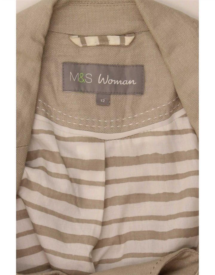 Женский пиджак на трех пуговицах Marks & Spencer UK 12, средний бежевый