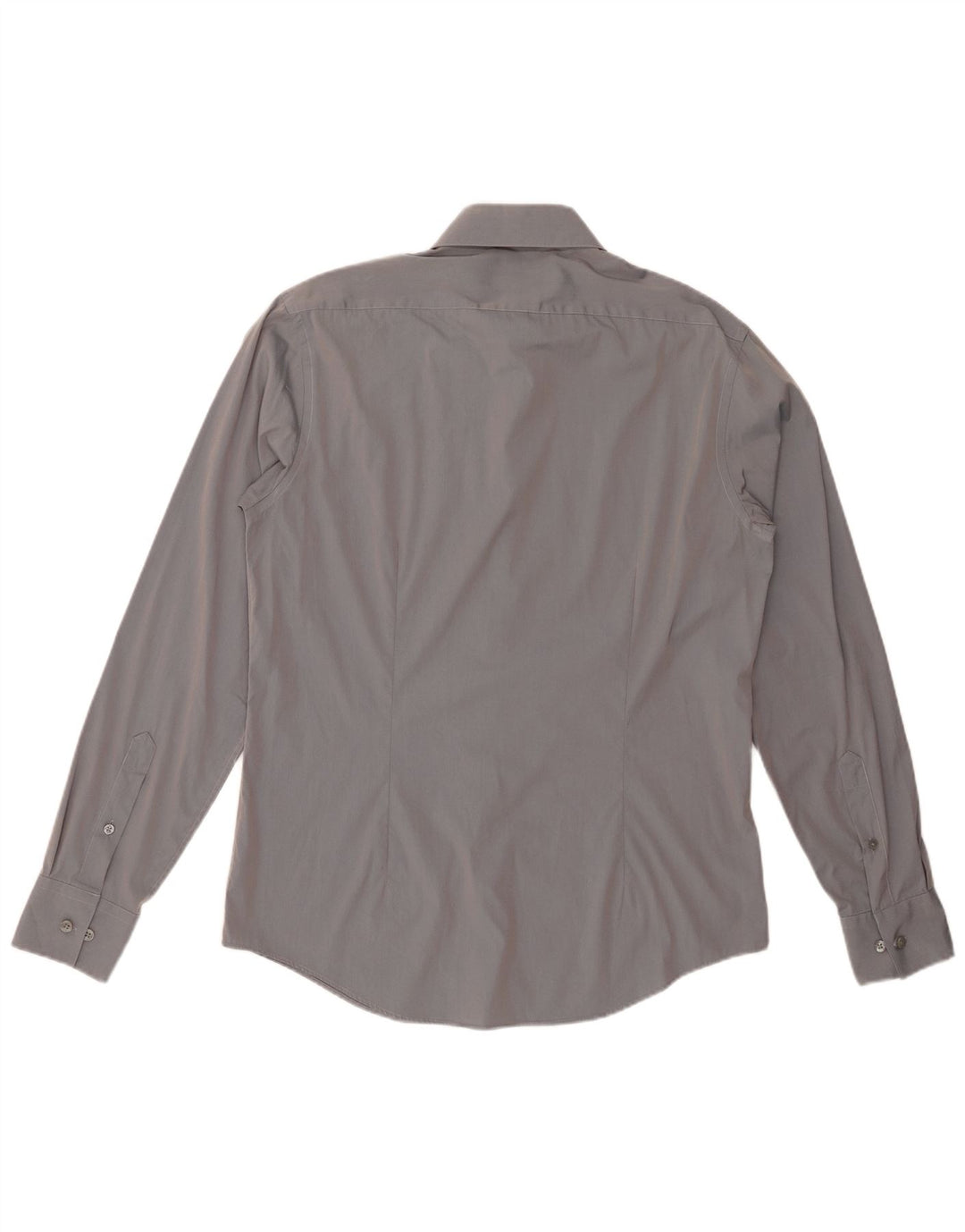 Мужская рубашка приталенного кроя CALVIN KLEIN, размер 40, 15, 3/4, средний серый хлопок