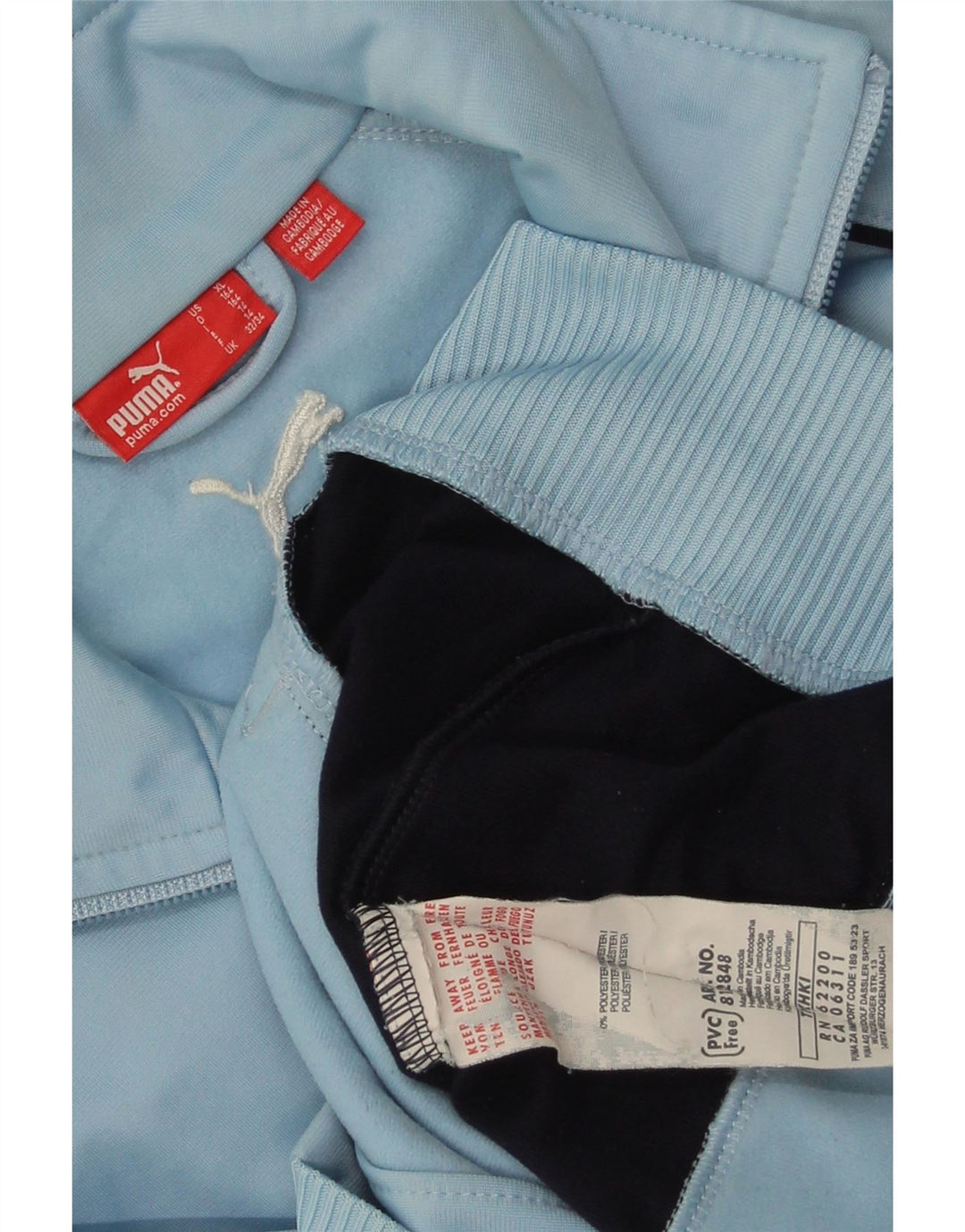 Спортивный костюм PUMA для мальчиков, верхняя куртка 13–14 лет, синий полиэстер с цветными блоками