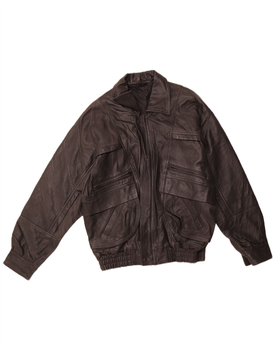 Мужская кожаная куртка VINTAGE EU 46 маленькая черная кожа