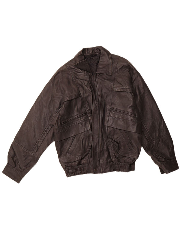 Мужская кожаная куртка VINTAGE EU 46 маленькая черная кожа