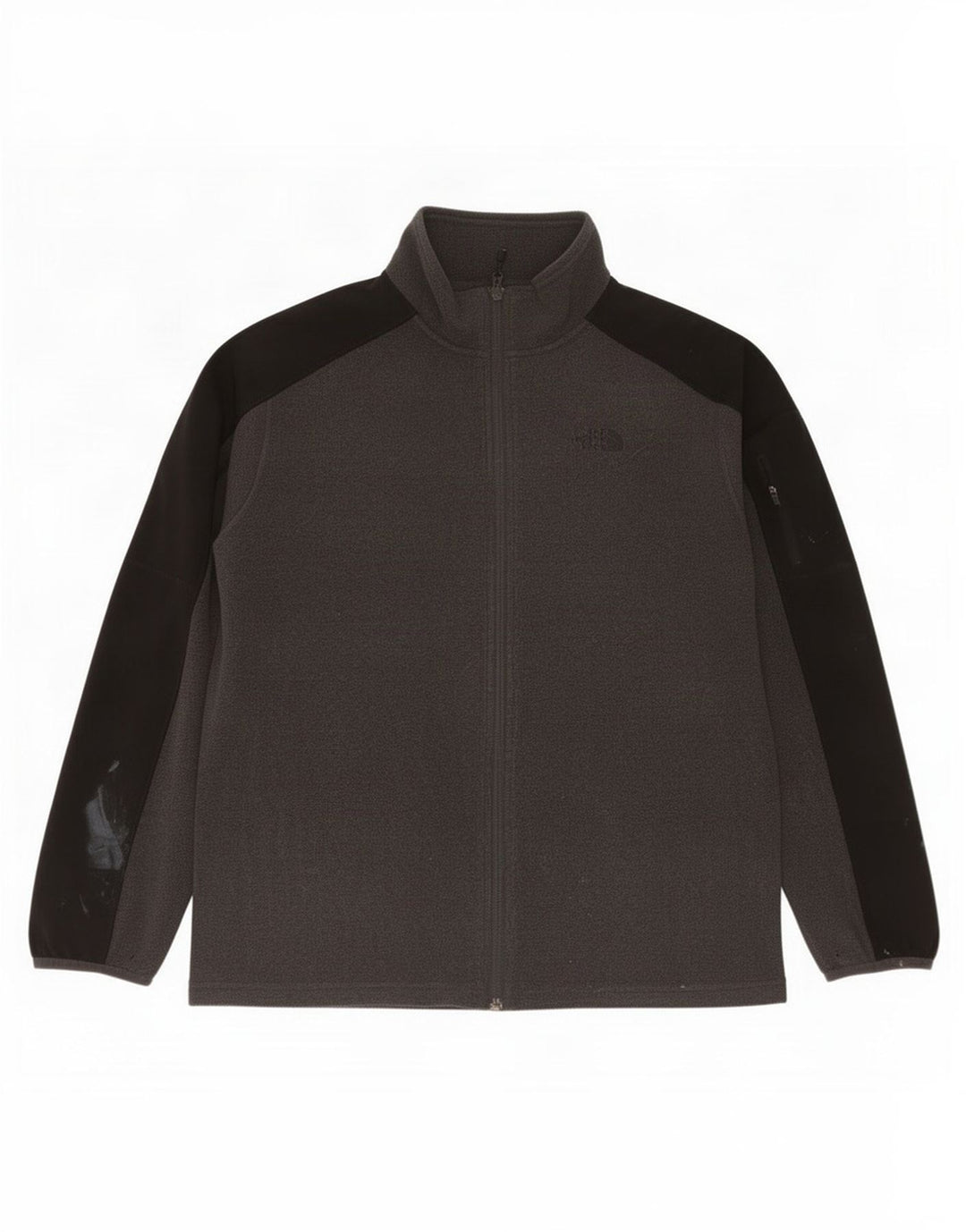 Мужская флисовая куртка The North Face UK 40, большая серая, полиэстер с цветными блоками