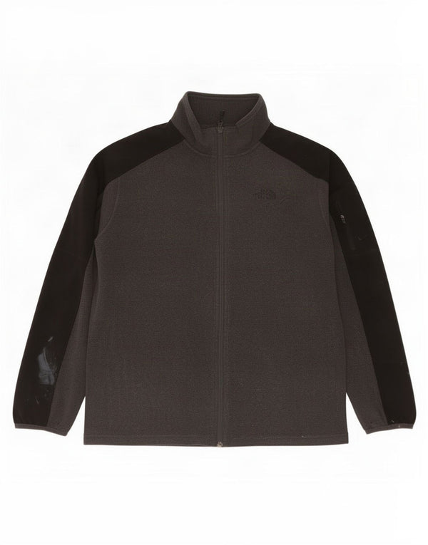 Мужская флисовая куртка The North Face UK 40, большая серая, полиэстер с цветными блоками