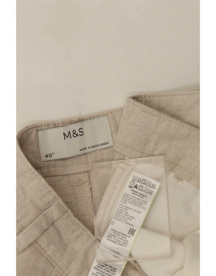 Мужские шорты чинос Marks & Spencer W40 XL, бежевый лен