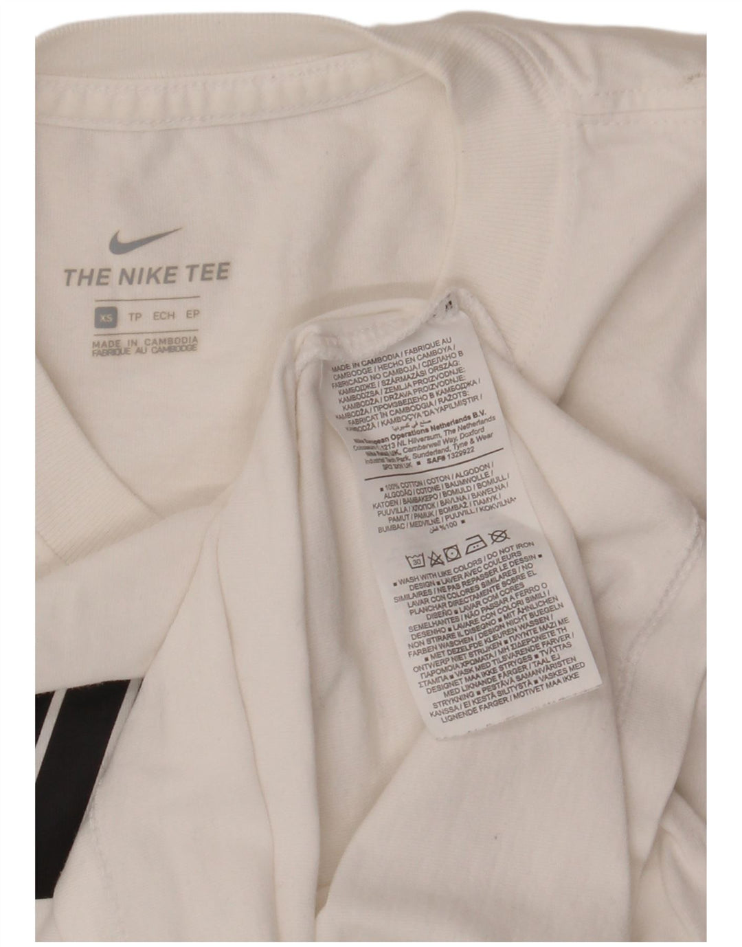 Женская футболка с рисунком NIKE UK 6 XS, белый хлопок