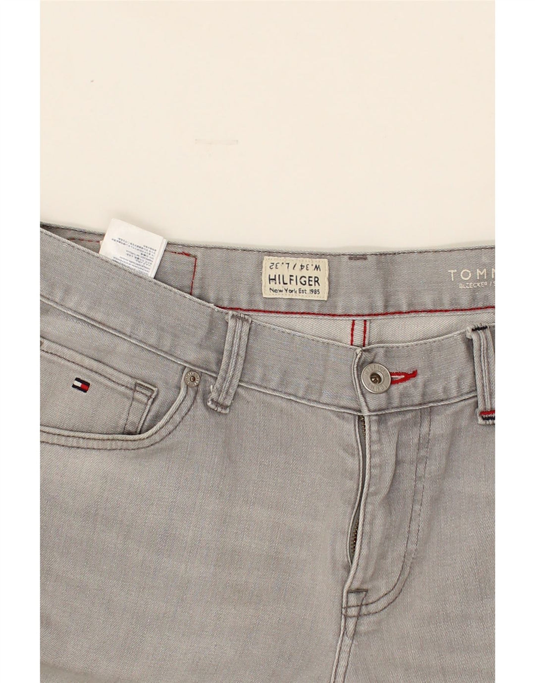 TOMMY HILFIGER Womens Bleecker Slim Jeans W34 L32  Grey Vintage Tommy Hilfiger and Second-Hand Tommy Hilfiger from Messina Hembry 